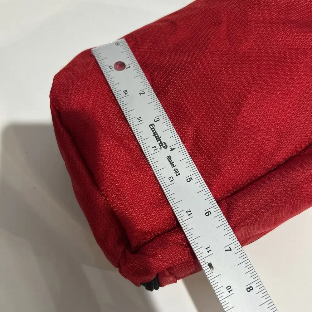 Vintage LL Bean Red Nylon Dopp Kit Travel Toiletry Bag Zippered Pockets